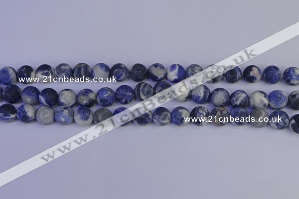 CRO953 15.5 inches 10mm round matte sodalite beads wholesale