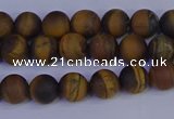 CRO961 15.5 inches 6mm round matte yellow tiger eye beads wholesale