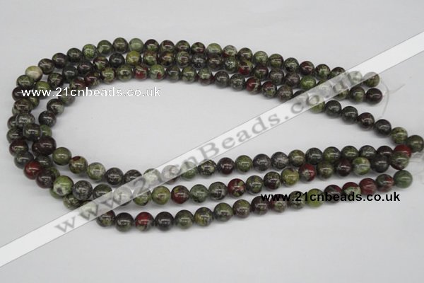 CRO97 15.5 inches 8mm round dragon blood jasper beads wholesale