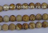CRO970 15.5 inches 4mm round matte picture jasper beads wholesale