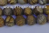 CRO972 15.5 inches 8mm round matte picture jasper beads wholesale