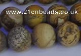 CRO975 15.5 inches 14mm round matte picture jasper beads wholesale