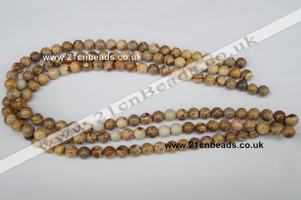 CRO98 15.5 inches 8mm round picture jasper beads wholesale