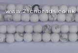 CRO980 15.5 inches 4mm round matte white howlite beads wholesale