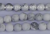 CRO981 15.5 inches 6mm round matte white howlite beads wholesale