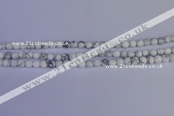 CRO981 15.5 inches 6mm round matte white howlite beads wholesale