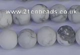 CRO984 15.5 inches 12mm round matte white howlite beads wholesale