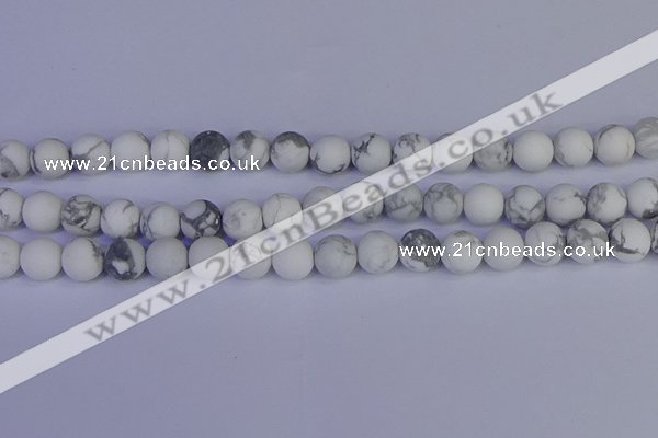 CRO984 15.5 inches 12mm round matte white howlite beads wholesale