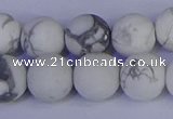 CRO985 15.5 inches 14mm round matte white howlite beads wholesale