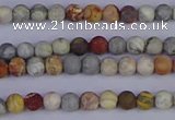 CRO990 15.5 inches 4mm round matte sky eye stone beads wholesale