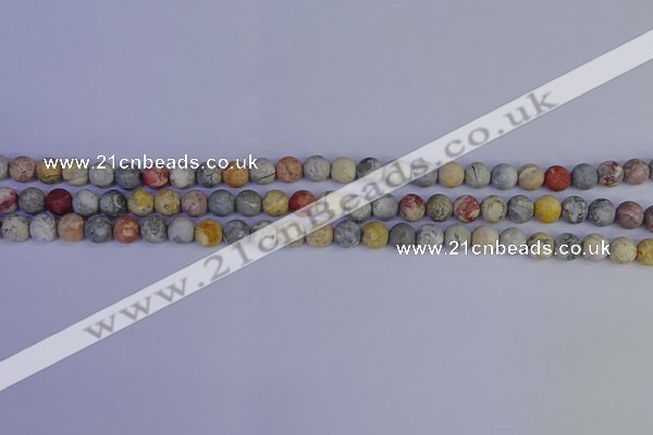 CRO991 15.5 inches 6mm round matte sky eye stone beads wholesale