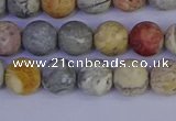 CRO992 15.5 inches 8mm round matte sky eye stone beads wholesale