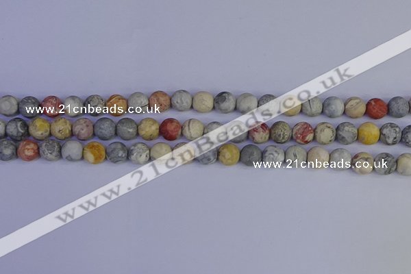 CRO992 15.5 inches 8mm round matte sky eye stone beads wholesale