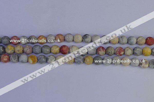 CRO993 15.5 inches 10mm round matte sky eye stone beads wholesale