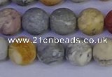 CRO994 15.5 inches 12mm round matte sky eye stone beads wholesale