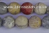 CRO995 15.5 inches 14mm round matte sky eye stone beads wholesale