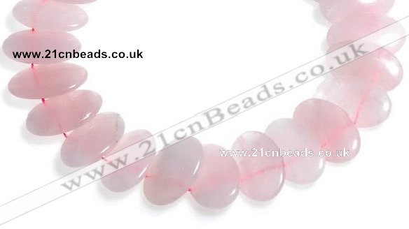 CRQ03 16 inches 20*38mm oval rose quartz beads Wholesale