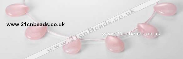 CRQ04 18*25mm flat teardrop A grade natural rose quartz beads