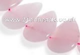 CRQ05 15 inch 20*30mm flat teardrop rose quartz beads Wholesale