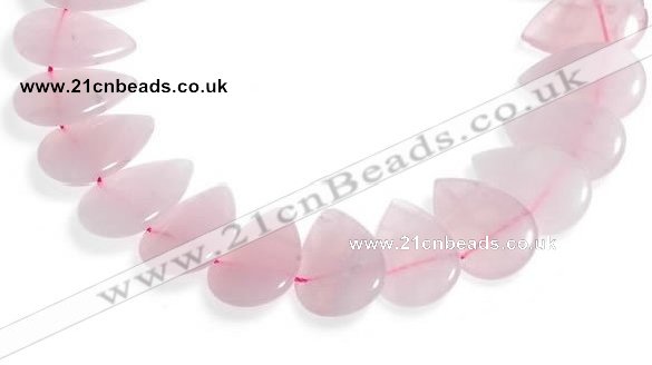 CRQ05 15 inch 20*30mm flat teardrop rose quartz beads Wholesale