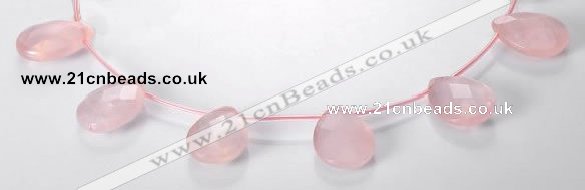CRQ06 19*25mm faceted teardrop A grade natural rose quartz beads