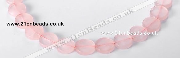 CRQ10 16mm coin A grade natural rose quartz beads Wholesale