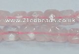 CRQ100 15.5 inches 10*10mm faceted square natural rose quartz beads