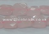 CRQ101 15.5 inches 14*14mm faceted square natural rose quartz beads