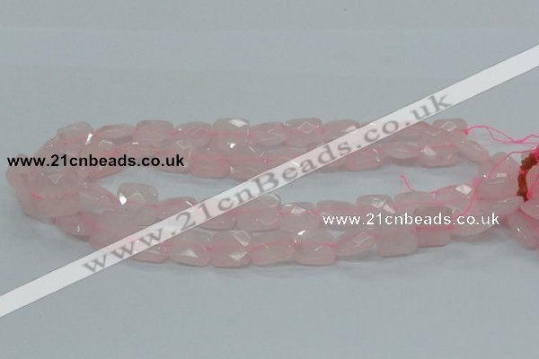 CRQ101 15.5 inches 14*14mm faceted square natural rose quartz beads