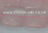 CRQ102 15.5 inches 25*25mm faceted square natural rose quartz beads