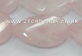 CRQ103 15.5 inches 30*40mm twisted teardrop natural rose quartz beads