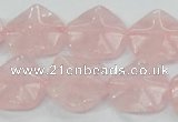 CRQ104 15.5 inches 20*20mm lotus shaped natural rose quartz beads