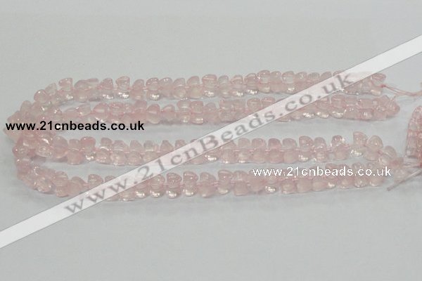 CRQ105 15.5 inches 7*11mm double heart natural rose quartz beads