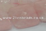 CRQ110 15.5 inches 30*30mm faceted square natural rose quartz beads