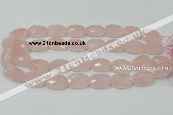 CRQ113 15.5 inches 18*25mm faceted freeform natural rose quartz beads