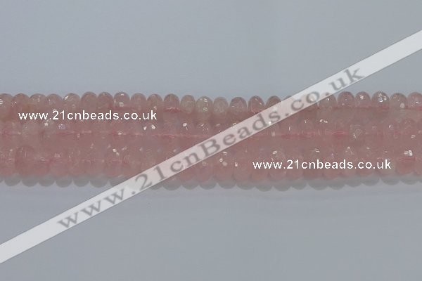 CRQ118 15.5 inches 7*12mm faceted rondelle rose quartz beads