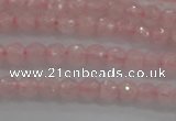 CRQ128 15.5 inches 4mm faceted round natural rose quartz beads