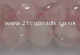 CRQ132 15.5 inches 12mm faceted round natural rose quartz beads