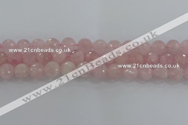 CRQ132 15.5 inches 12mm faceted round natural rose quartz beads