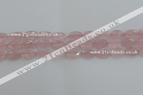 CRQ146 15.5 inches 10*14mm faceted oval natural rose quartz beads