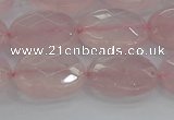 CRQ147 15.5 inches 12*16mm faceted oval natural rose quartz beads