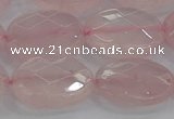 CRQ149 15.5 inches 15*20mm faceted oval natural rose quartz beads