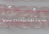 CRQ153 15.5 inches 8mm faceted square natural rose quartz beads