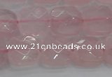 CRQ155 15.5 inches 12mm faceted square natural rose quartz beads