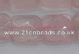 CRQ158 15.5 inches 20mm faceted square natural rose quartz beads