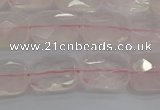 CRQ163 15.5 inches 8*10mm faceted rectangle natural rose quartz beads