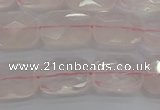 CRQ164 15.5 inches 10*14mm faceted rectangle natural rose quartz beads