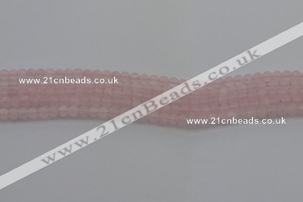 CRQ180 15.5 inches 4mm round matte rose quartz beads wholesale