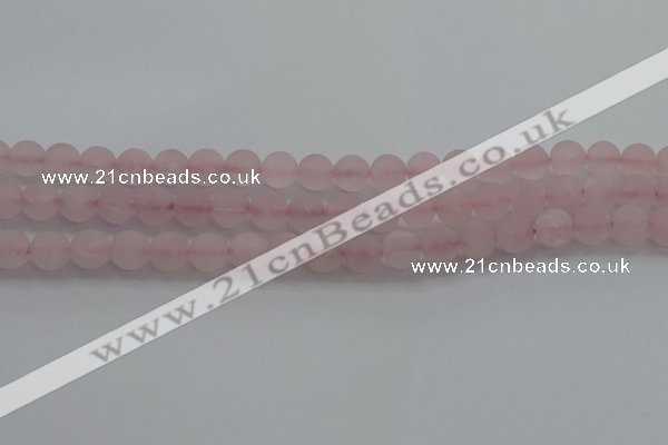 CRQ182 15.5 inches 8mm round matte rose quartz beads wholesale