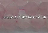 CRQ184 15.5 inches 12mm round matte rose quartz beads wholesale